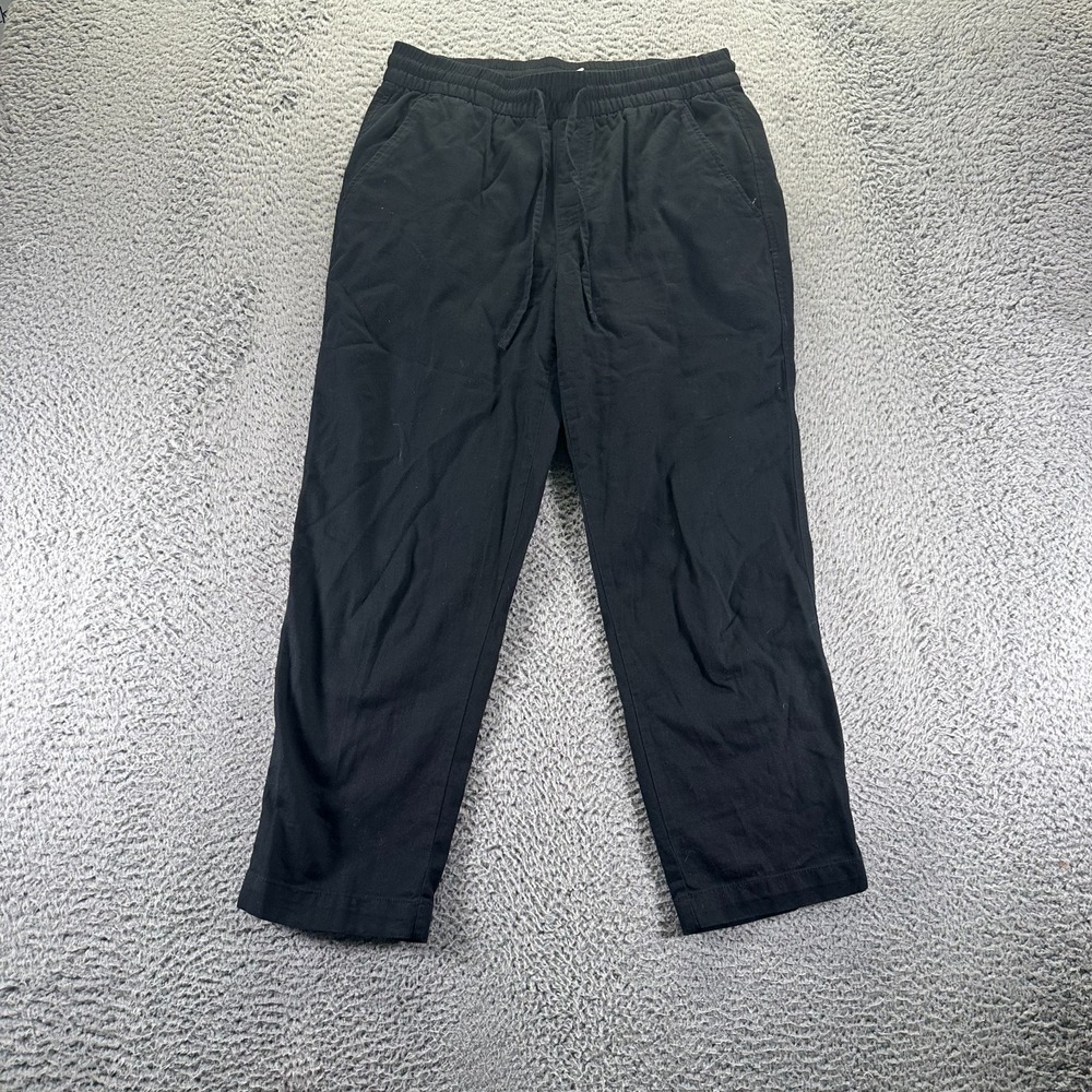 Gap Pant Women S Black Cotton Drawstring Straight Casual Outdoor Travel Workwear